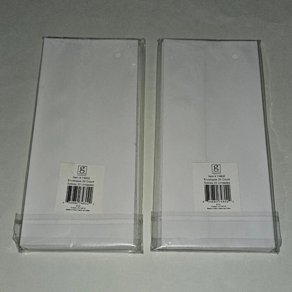 NEW 5 Packs Snowflake Envelopes Christmas Letters White Silver G Squared